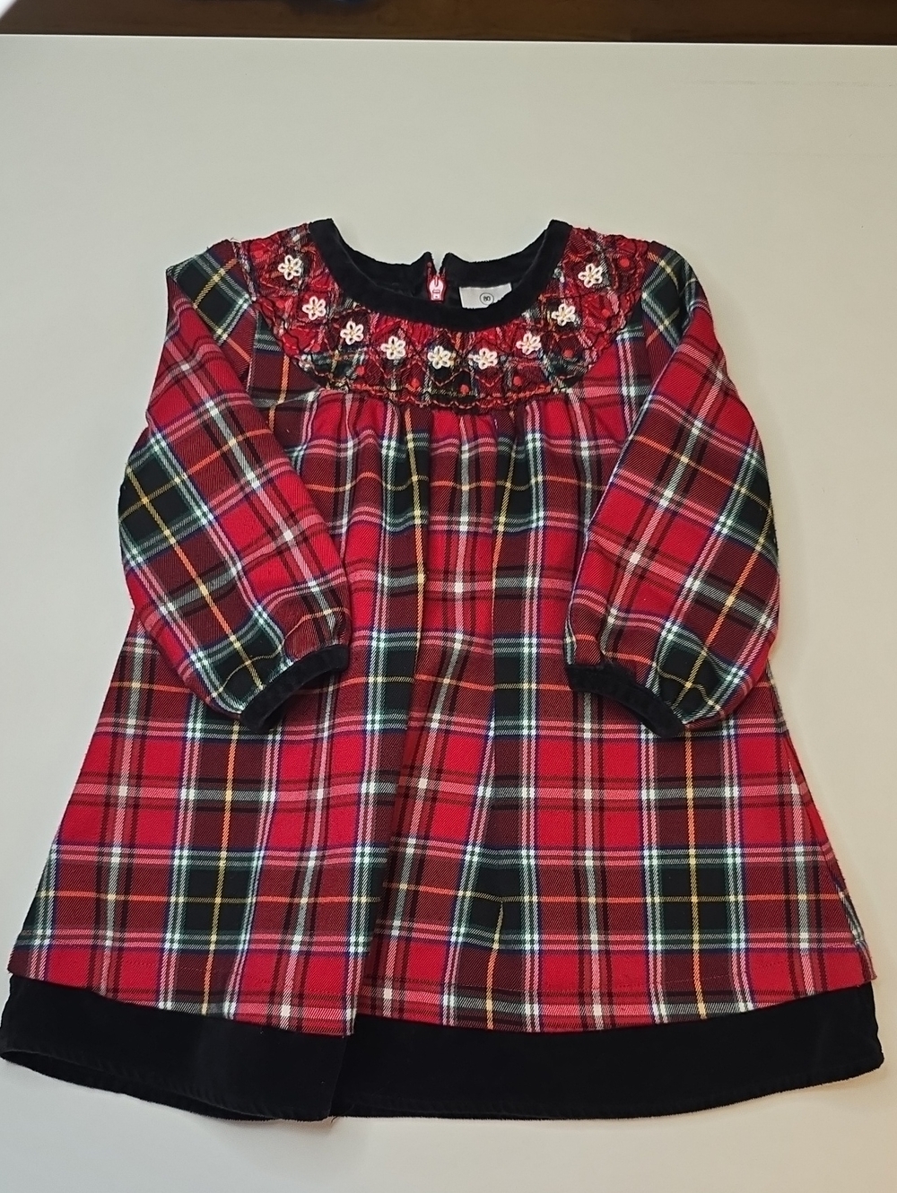 Hanna Andersson Red Plaid Smocked Long-Sleeve Dress